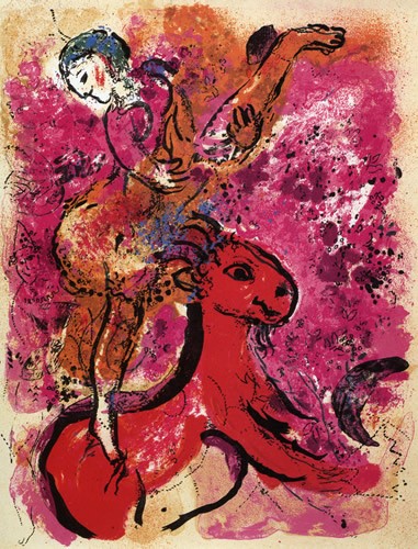 Amazon.co.jp: Marc Chagall マルクシャガール 赤い馬の女曲馬師