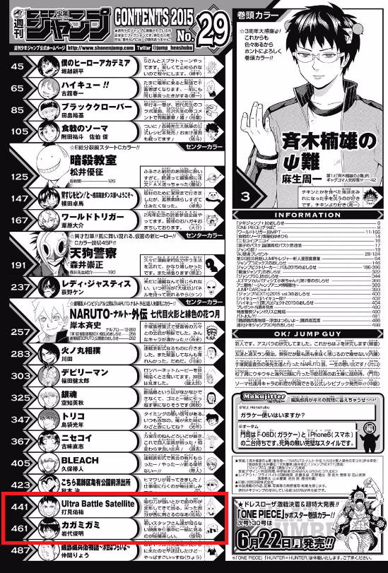 Ubs カガミガミ W打ち切りしそう ジャンプ速報