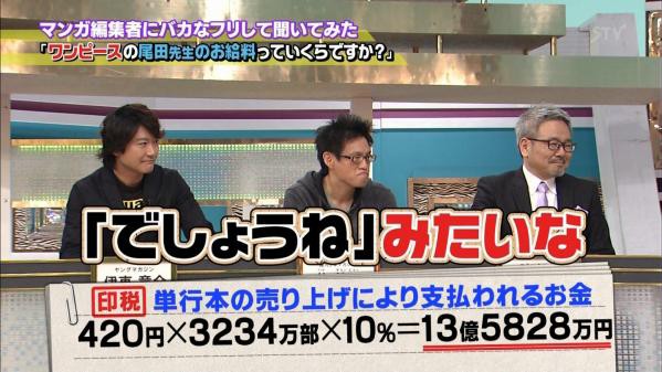 年収300万以下の底辺 ワンピースつまんねｗｗｗｗ 尾田栄一郎先生の年収2億5000万 ジャンプ速報