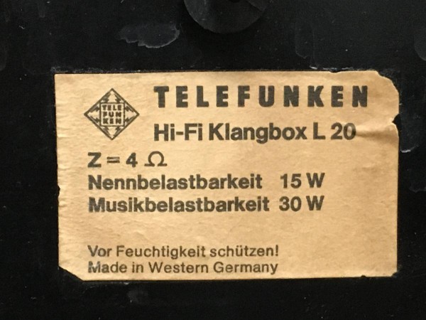 Telefunken ビンテージ 2Wayシステム Hi-Fi Klangbox L20 美音 ペア