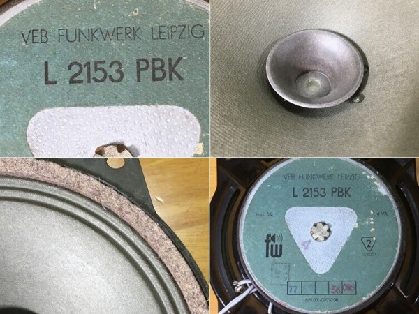 東独RFT/VEB ビンテージ 20㎝フルレンジL2153PBK システム ペア