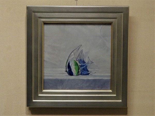 洋画家　出岡実　題「かとれあ」名古屋画廊で20回以上の個展　色紙絵　額41×38 Yahoo!オークション -「洋画 家」(油彩) (絵画)の落札相場・落札価格