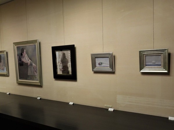 洋画家　出岡実　題「かとれあ」名古屋画廊で20回以上の個展　色紙絵　額41×38 Yahoo!オークション -「洋画 家」(油彩) (絵画)の落札相場・落札価格