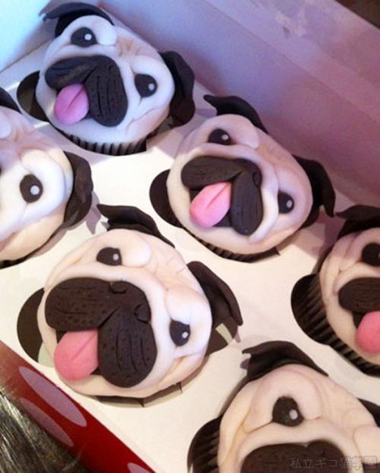 パグカップケーキ 私立ギコ猫学園