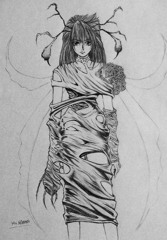 サキ王女完成 鉛筆画 Broken