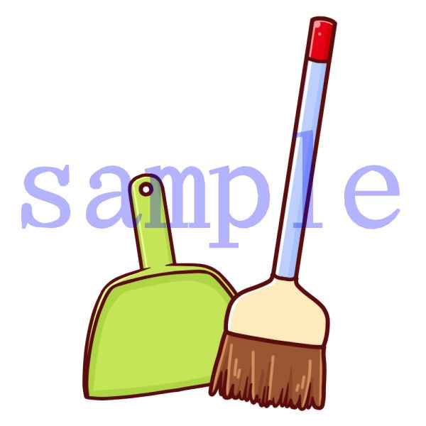 イラスト素材 ホウキとチリトリ イラスト素材を作ってるブログ