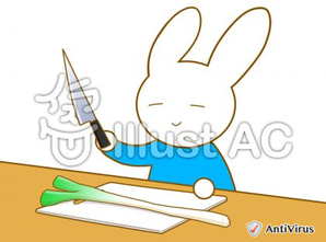 イラスト素材 ネギを切るウサギ イラスト素材を作ってるブログ