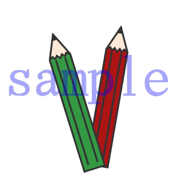 イラスト素材 2本の鉛筆 イラスト素材を作ってるブログ