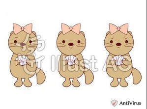 イラスト素材 3匹のラッコ リボン イラスト素材を作ってるブログ