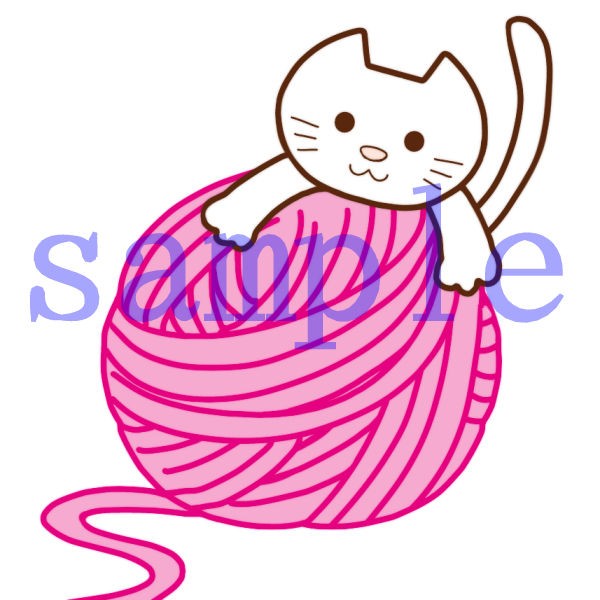 イラスト素材 毛糸玉とネコ イラスト素材を作ってるブログ
