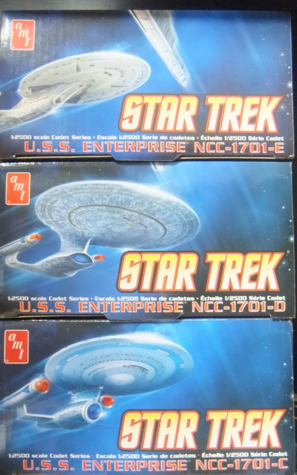 新品未開封　USS　エンタープライズB、C、E　3隻セット　AMT Amazon | amt スタートレック USSエンタープライズ3点セット モデル