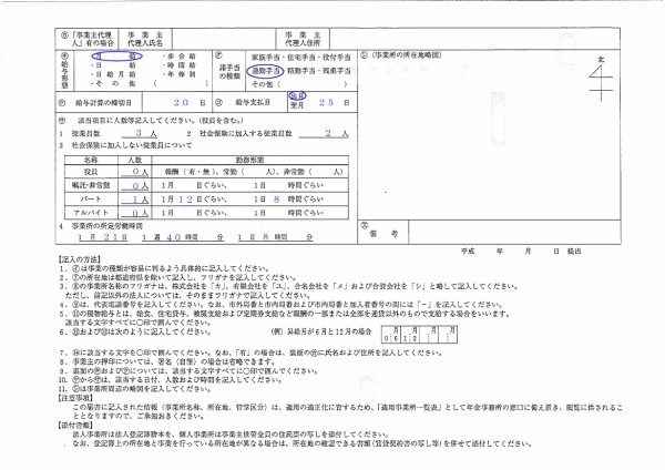 健康保険 厚生年金保険 新規適用届 の記載例 記載例 Com