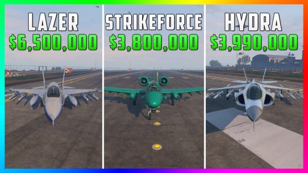 Gta5 B11 ストライクフォース 380万ドル Vs レーザー 650万ドル Vs ハイドラ 399万ドル 戦闘機を比較 検証結果あり グランド セフト オート5写真大好きブログ Gta5攻略情報ほか