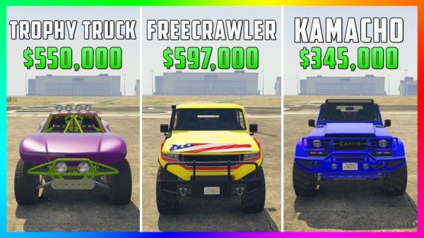 Gta5 フリークロウラー 59万ドル Vs カマチョ Vs トロフィートラック 期待の未実装オフロード車を比較 動画あり グランド セフト オート5写真大好きブログ Gta5攻略情報ほか
