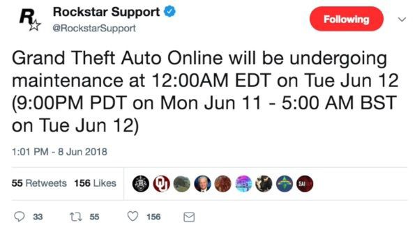 Gta5オンライン 18年6月12日 にメンテナンスが実施決定 動画あり グランド セフト オート5写真大好きブログ Gta5攻略情報ほか