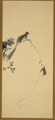 【模写】【伝来】委託品 f5547〈陸抑非〉葡萄栗鼠図 中国画 葡萄栗鼠図 文化遺産オンライン