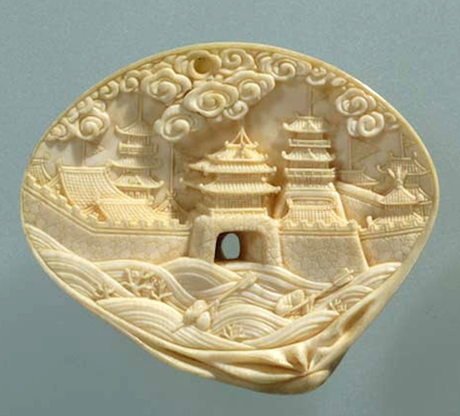 長板中形の浴衣と蛤の文様1 : 着物のよろず 針箱