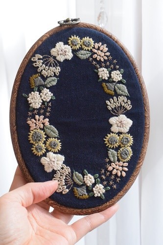 刺繍 樋口愉美子先生の 小さな花のリース が完成しました Happy Go Lucky 心地いい暮らしのコツ Powered By ライブドアブログ