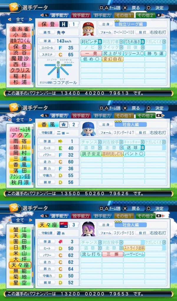 パワプロ16 ごちうさ パワナンバー一挙公開 1 ココア チノ リゼ 千夜 シャロ Untitled