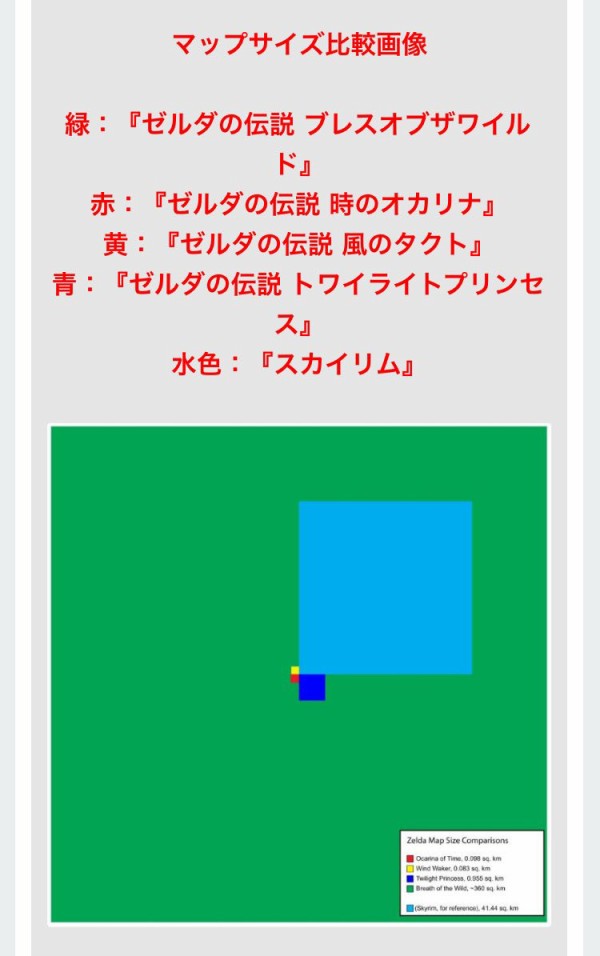 神ゲー ゼルダの伝説 Botw のマップの広さが半端ないと改めて話題