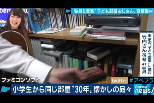 衝撃 年収100万円の子供部屋おじさん 未だにファミコンゲームをブラウン管テレビで遊んでいる模様 はちま起稿