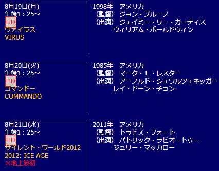 8月日 午後のロードショーにコマンドーきたあああああああああ はちま起稿