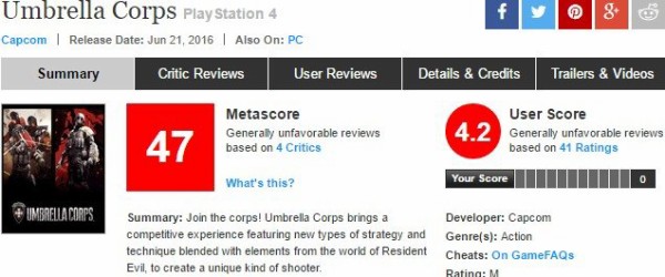 悲報 バイオハザード アンブレラコア 不評すぎてヤバイ 海外レビューで炎上中 はちま起稿