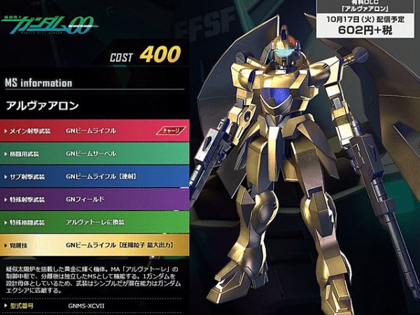 速報 Ps4 ガンダムバーサス にバスターガンダム 金ジムことアルヴァアロン参戦確定 Dlcは10月17日 はちま起稿