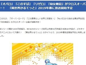 オバロ このすば リゼロ 幼女戦記 がクロスオーバーしたアニメ 異世界かるてっと が19年春から放送決定 はちま起稿