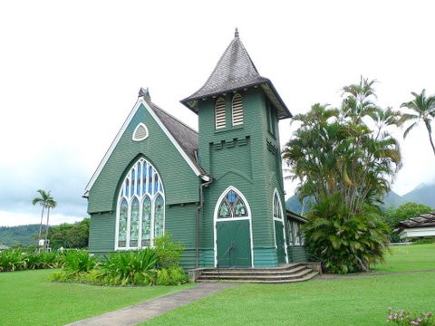 ハナレイの歴史的な緑の小さな教会「Ｗａｉｏｌｉ Ｈｕｉｉａ Ｃｈｕｒｃｈ」 : HAWAII on my mind ♡ カウアイ島に恋して