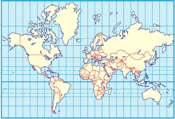 実際の面積に合わせて修正された世界地図 ヨーロッパは意外に小さい ウサコッツ飼育日記