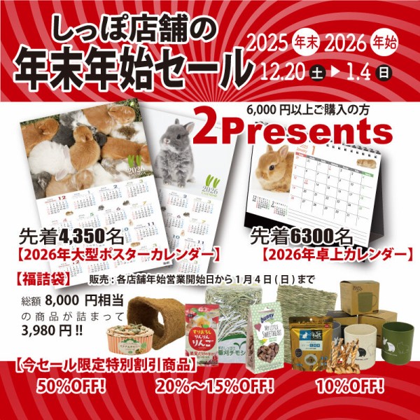 福袋情報！ : うさぎブログ うさぎのしっぽ公式ブログ「日々しっぽ」