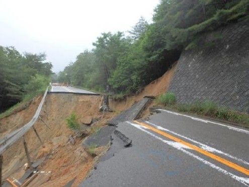 国道173号線 福住 天王 の通行止め解除 Team崖落ち