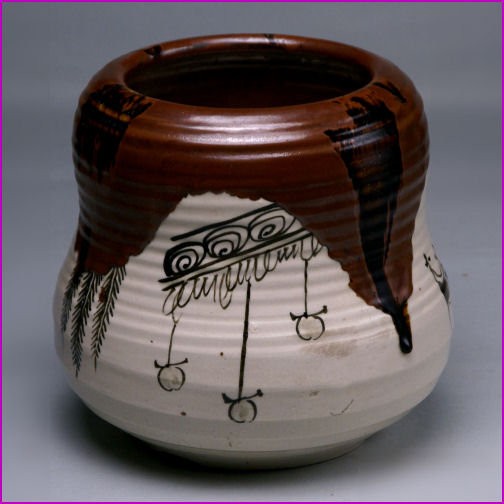 茶道具 古陶磁 織部 火入 青織部 筒 高10.5cm(K-LC570) 織部火入 - MIHO MUSEUM