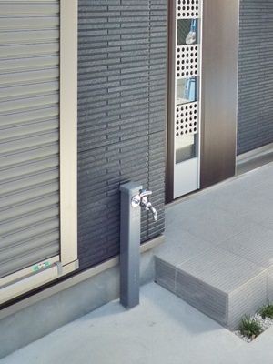 新築外構 立水栓と散水栓 不動産 建築 京都 中京区 センチュリー２１ハイエステート