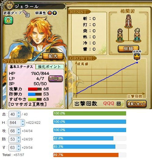 インサガ 皇帝 ヴィクトール 槍 ジェラール 剣 ライーザ テレーズ ヘクターのフル開花育成 ヒゲ坊主のインサガblog