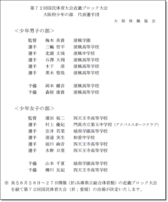 17大会情報 平成29年度第72回国民体育大会 ブロック大会 平成29年度ブロック大会開催地一覧 体操競技 各ブロック大会 開催要項まとめ ヒカル こころのブログ 内村航平history
