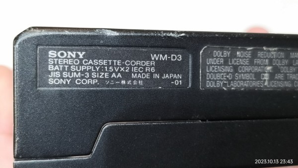 1985/昭和55年/SONY/WM-D3/ウォークマンプロフェッショナル/録音