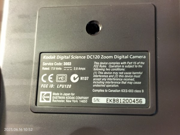 1997/平成9/Kodak/DC120 ZOOM/動態保存機/コンパクトフラッシュ