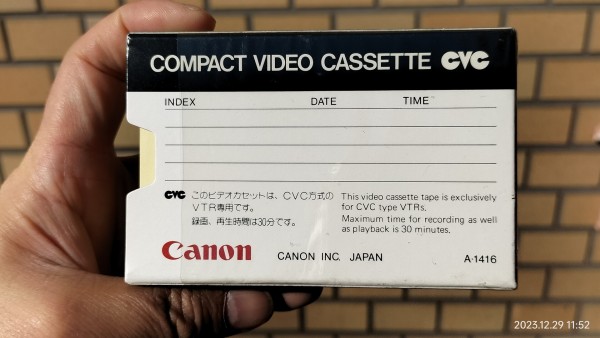 1980/昭和55/Canon/CVC/COMPACT VIDEO CASSETTE/V30/コンパクトビデオカセット/キヤノン/船井電機が開発したフォーマット/  : Extinct Media Museum | 絶滅メディア博物館