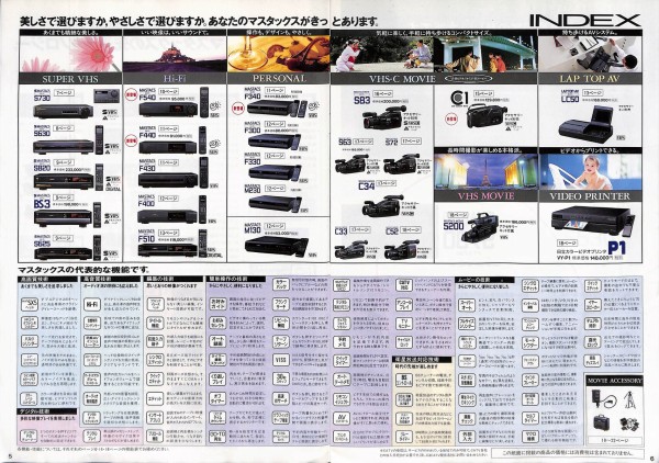 1990/平成2/HITACHI/MASTACS/ビデオ総合カタログ/S730/S630/F540/F340