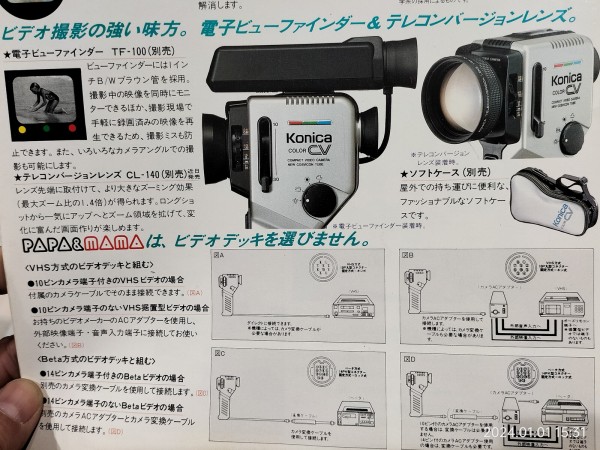 1985/昭和60/Konica/CV-600/当時世界最小のビデオカメラ/デッキ別