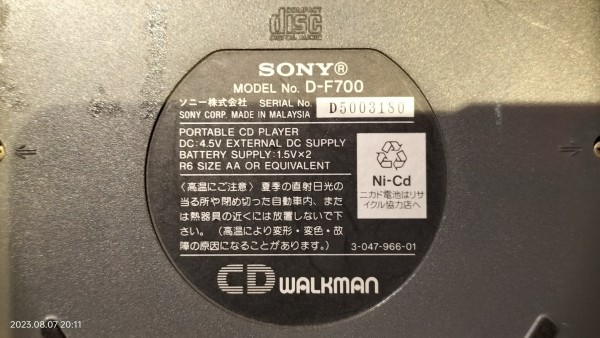 SONY CDウォークマン D-F700 アクティブスピーカー　おまとめ 2000/平成12/SONY/D-F700/CD WALKMAN/リモコンにFMAM内蔵