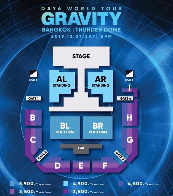 コンサート送迎受付中 Day6 World Tour Gravity In Bangkok 19年12月7日 バンコク Spa スパ の花道 年版