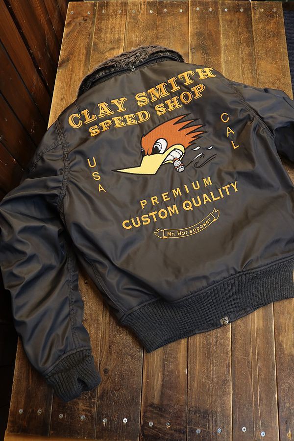 バイク乗り用にカスタマイズされたMA-1毎年人気のCLAY SMITH