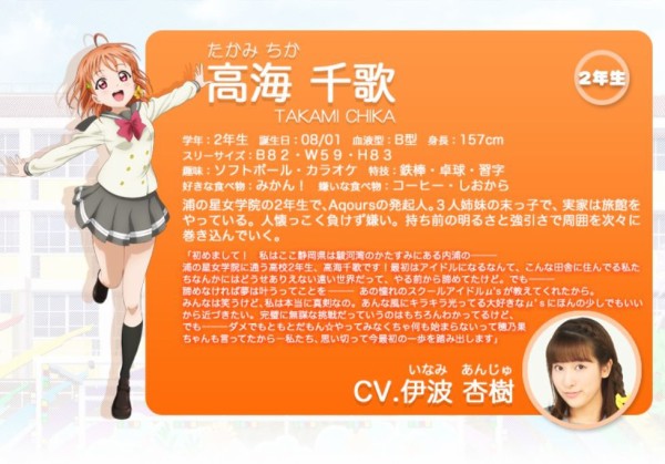 キャラクター紹介 高海千歌 ラブライブ のきせき