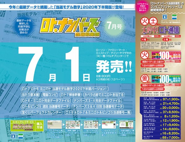 第1501回ロト6 「ロト・ナンバーズ当選倶楽部」バックナンバー19年10月号「軸数字別モデル盤」で3等当選のチャンス！ : ロト・ナンバーズ当選倶楽部  ギャンブル帝王（ギャンブル宝典）宝くじ検証部