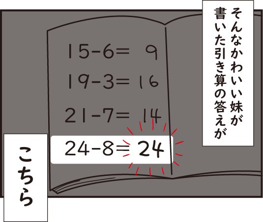 引き算を全力で間違えてる妹に 兄が言った言葉 ほわわん子育て絵日記 Powered By ライブドアブログ