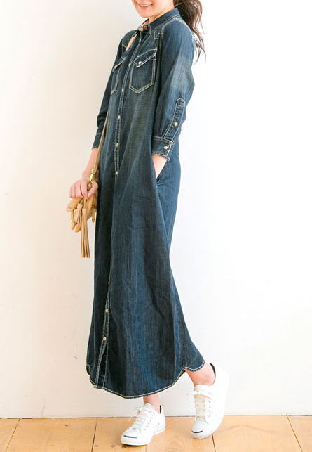 Km Ladys ライトオンスデニムマキシワンピース Heritage Stone 神戸店