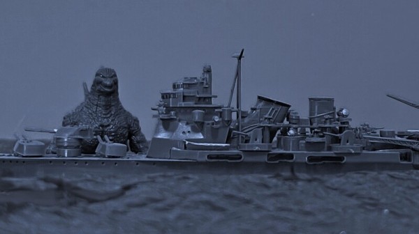 東宝怪獣コレクション.ゴジラ1.0＆重巡高雄 Godzilla vs Cruiser Takao (Godzilla Minus One) Diorama by